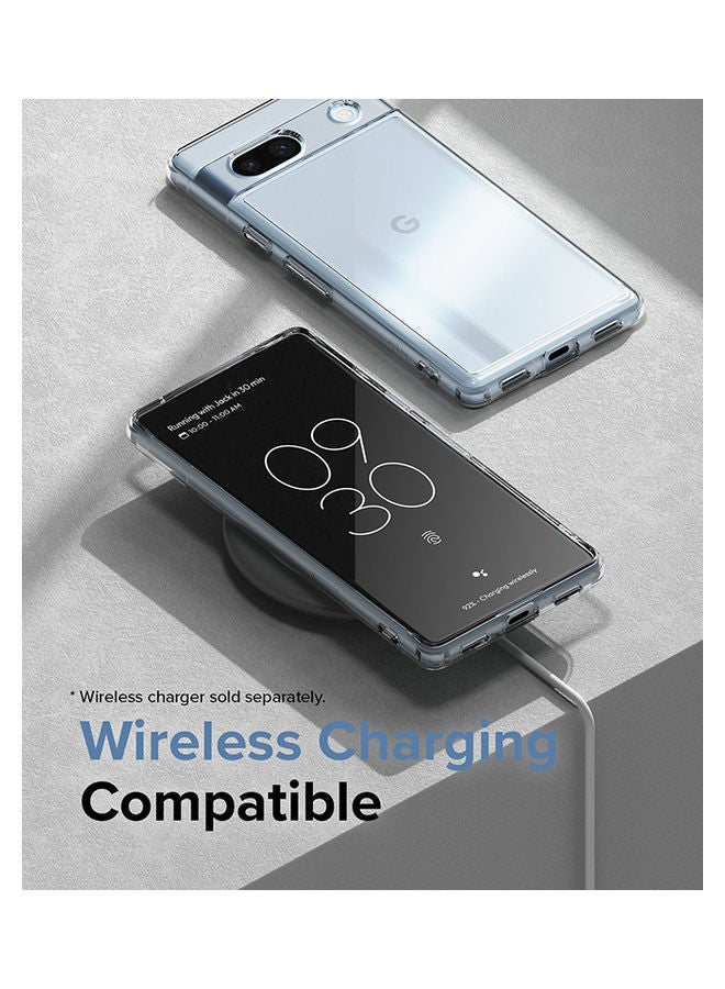 Ringke - Fusion Compatible with Google Pixel 7a Case Translucent Anti-Scratch Hard PC Back Shockproof TPU Bumper Protective Phone Cover - Clear - Image 1