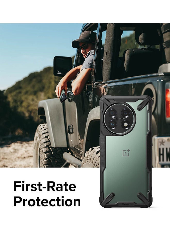 Ringke Fusion-X Compatible with OnePlus 11 5G Case Cover Transparent Hard Back Soft Flexible TPU Bumper Scratch Resistant Shockproof Protection Cover Black  - Image 3