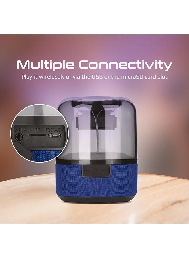 PROMATE - Bluetooth, Premium 10W True Wireless Portable Speaker With 360-Degree HD Sound, Light Show, 6H Playtime, 3.5Mm Audio Jack, USB Port And TF Card Slot For iPhone 16, iPad Air, iPod - Blue - Image 1