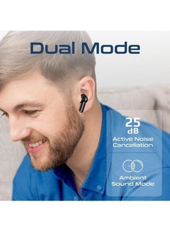 PROMATE True Wireless Earbuds, In-Ear Active Noise Cancelling Bluetooth V5.3 Earphones With Mic, 25H Playback Time, Intelligent Touch Controls And Charging Case For iPhone 16, Samsung S25, iPad Air, ProPods - Black  - Image 3
