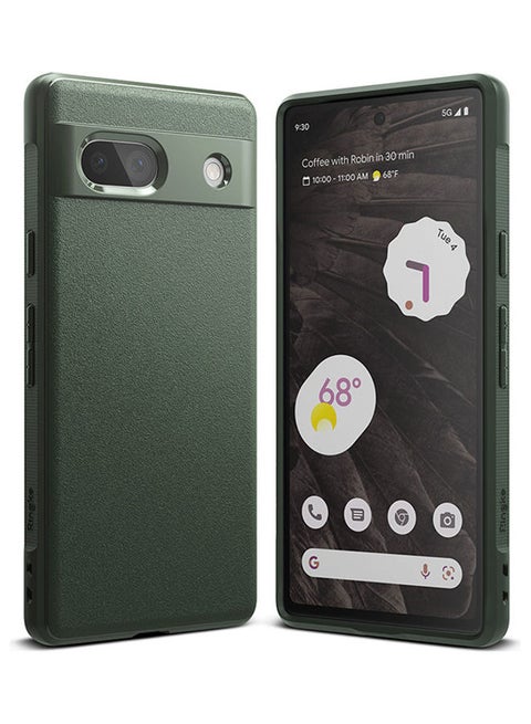 Onyx Compatible with Google Pixel 7a Case Enhanced Grip Tough Flexible TPU Shockproof Rugged TPU Bumper Drop Protection Phone Cover - Dark Green