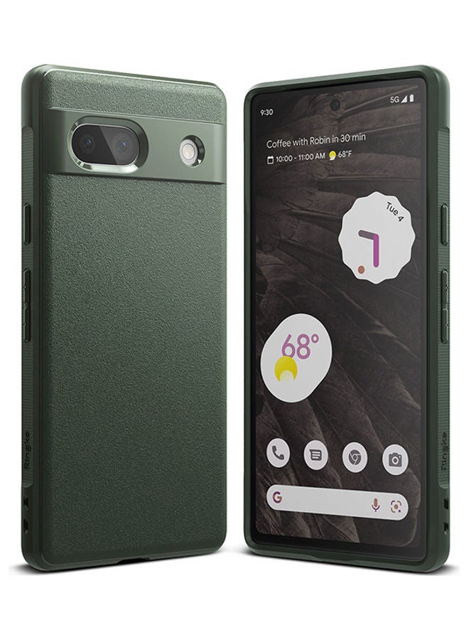 Ringke - Onyx Compatible with Google Pixel 7a Case Enhanced Grip Tough Flexible TPU Shockproof Rugged TPU Bumper Drop Protection Phone Cover - Dark Green - Image 1