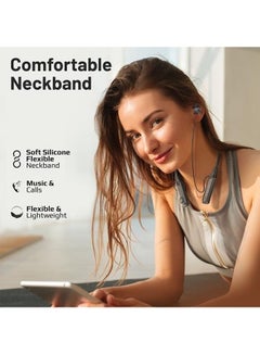 PROMATE Wireless Neckband, High-Definition Bluetooth 5.0 Earphones With TF Card Reader, Hall Switch Sensor, LCD Screen, Sweat-Resistance And 70Hrs Long Playtime For iPhone 16, Galaxy S25 - Black  - Image 3