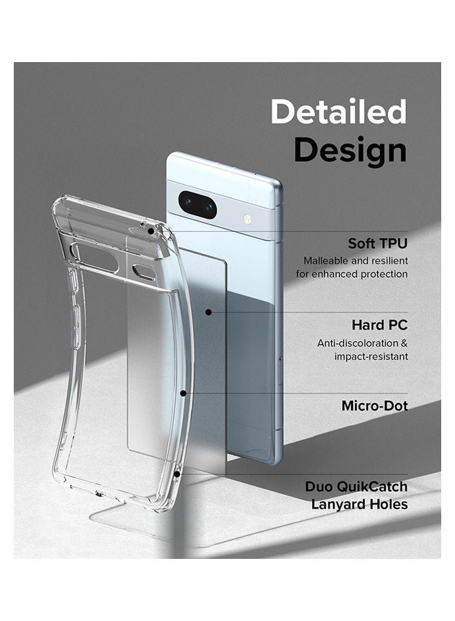 Ringke Fusion Compatible with Google Pixel 7a Case Translucent Anti-Scratch Hard PC Back Shockproof TPU Bumper Protective Phone Cover - Matte Clear  - Image 4