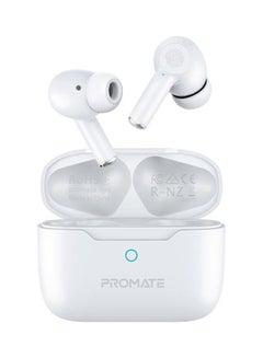 True Wireless Earbuds, In-Ear Active Noise Cancelling Bluetooth V5.3 Earphones With Mic, 25H Playback Time, Intelligent Touch Controls And Charging Case For iPhone 16, Samsung S25, iPad Air, ProPods - White