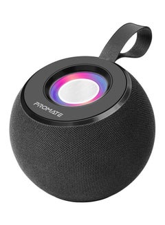 PROMATE Bluetooth, Premium 5W True Wireless Portable Speaker With 360-Degree HD Sound, LED Light, Long Playtime, USB Port And TF Card Slot For iPhone 14, iPad Air, iPod, Galaxy S22 Black  - Image 1