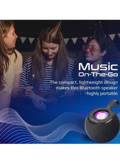 PROMATE Bluetooth, Premium 5W True Wireless Portable Speaker With 360-Degree HD Sound, LED Light, Long Playtime, USB Port And TF Card Slot For iPhone 14, iPad Air, iPod, Galaxy S22 Black  - Image 2
