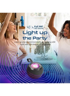 PROMATE Bluetooth, Premium 5W True Wireless Portable Speaker With 360-Degree HD Sound, LED Light, Long Playtime, USB Port And TF Card Slot For iPhone 14, iPad Air, iPod, Galaxy S22 Black  - Image 5