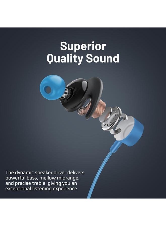 PROMATE - Wireless Neckband, High-Definition Bluetooth 5.0 Earphones With TF Card Reader, Hall Switch Sensor, LCD Screen, Sweat-Resistance And 70Hrs Long Playtime For iPhone 16, Galaxy S25 - Blue - Image 1