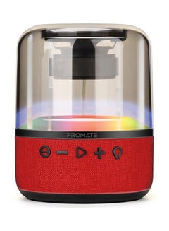 Bluetooth, Premium 10W True Wireless Portable LED Speaker With 360-Degree HD Sound, Light Show, 6H Playtime, 3.5Mm Audio Jack, USB Port And TF Card Slot For iPhone 16, iPad Air, iPod - Red