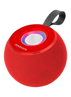 Bluetooth, Premium 5W True Wireless Portable Speaker With 360-Degree HD Sound, LED Light, Long Playtime, USB Port And TF Card Slot For iPhone 14, iPad Air, iPod, Galaxy S22 Red