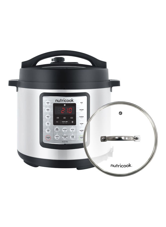 nutricook Aluminium Smart Pot Eko Electric Pressure Cooker With Glass Lid 6 L 1000 W SP104 Silver  - Image 2