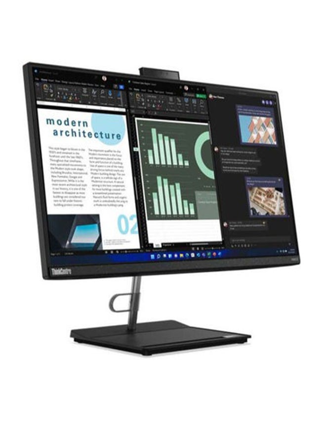 Lenovo - ThinkCentre Neo V30a 27 All-In-One With 27-Inch Full HD IPS Display, Core i7-1260P Processor/16GB RAM/512GB SSD/DOS(Without Windows)/Intel Iris Xe Graphics/ English/Arabic Raven Black - Image 1