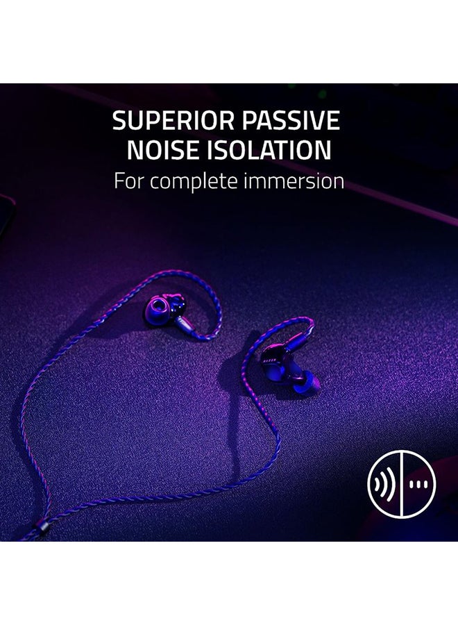 Razer Moray in-Ear Monitor for Streaming: Hybrid Dual Driver Acoustic Design - Ergonomic Low Profile Shape - Passive Noice Isolation - Braided Over-Ear Wires - Custom Ear Tips & Carrying Case - Black - Image 5