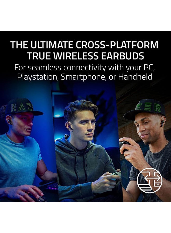 Razer New Hammerhead Pro HyperSpeed Wireless Gaming Earbuds for PC, Playstation, Switch, Mobile: Adjustable ANC - Fast Wireless Charging Case - 30 Hr Battery - Bluetooth 5.3 - Chroma RGB - Black