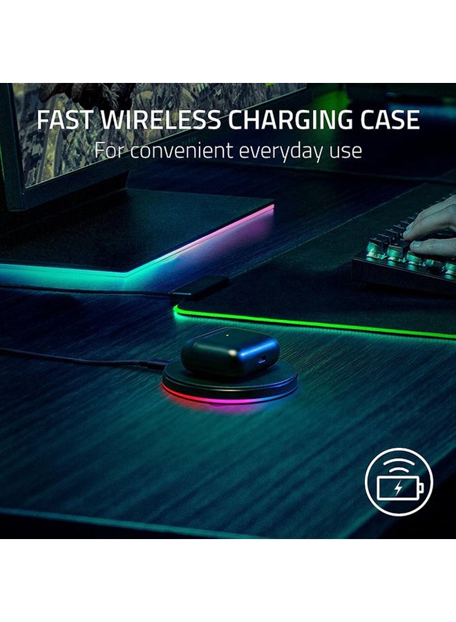 Razer New Hammerhead Pro HyperSpeed Wireless Gaming Earbuds for PC, Playstation, Switch, Mobile: Adjustable ANC - Fast Wireless Charging Case - 30 Hr Battery - Bluetooth 5.3 - Chroma RGB - Black