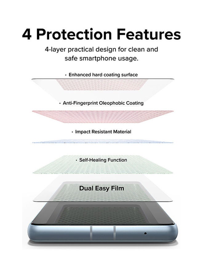 2 Pack Dual Easy Film Compatible with Google Pixel 7a Premium Full Cover Film Case Friendly Screen Protector with Easy Application Kit Clear