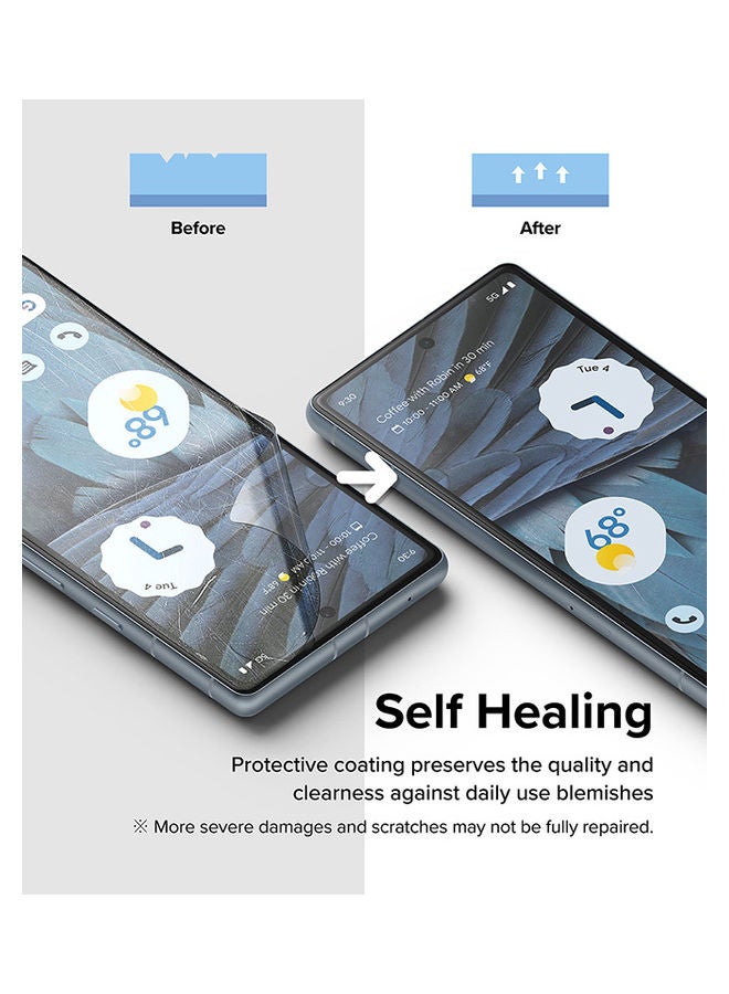 2 Pack Dual Easy Film Compatible with Google Pixel 7a Premium Full Cover Film Case Friendly Screen Protector with Easy Application Kit Clear