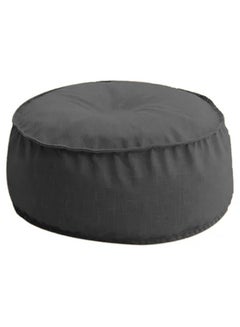 REGAL IN HOUSE Round Decorative Linen Floor Cushion linen Dark Grey 70x25cm  - Image 3