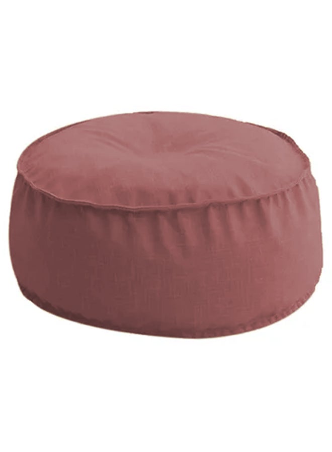 AMERICAN POLO - Round Decorative Linen Floor Cushion Linen Dark Pink 90x25cm - Image 1