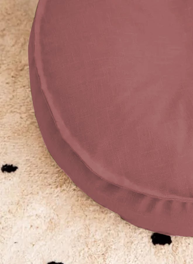 Round Decorative Linen Floor Cushion Dark Pink 100x25cm - v1688654323/N49761578A_2