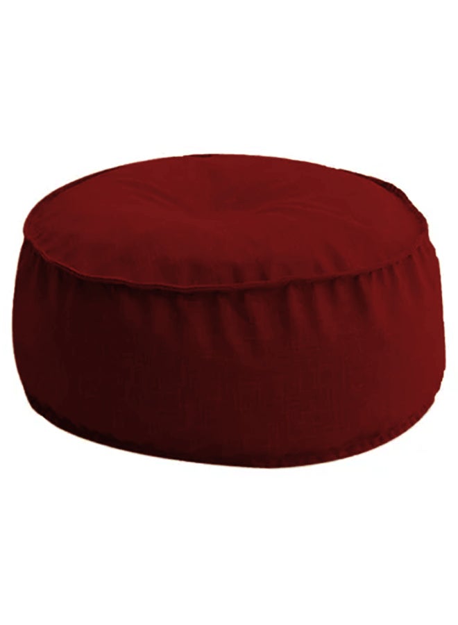 AMERICAN POLO Round Decorative Linen Floor Cushion Burgundy 90x40cm  - Image 3