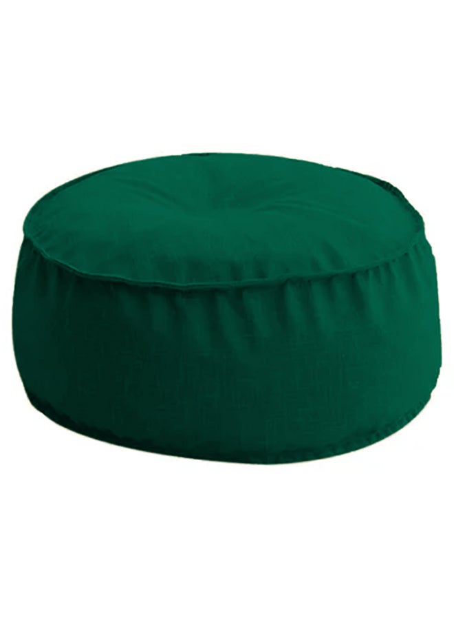 REGAL IN HOUSE - Round Decorative Linen Floor Cushion Linen Dark Green 70x25cm - Image 1