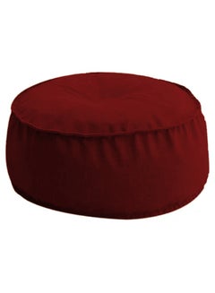 REGAL IN HOUSE Round Decorative Linen Floor Cushion Linen Burgundy 70x25cm  - Image 3