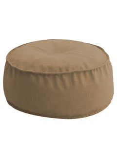 REGAL IN HOUSE Round Decorative Linen Floor Cushion Linen Beige 70x40cm  - Image 3