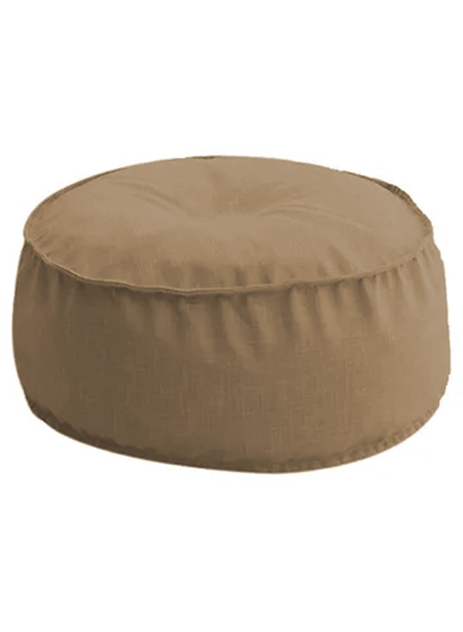 REGAL IN HOUSE - Round Decorative Linen Floor Cushion Linen Beige 70x40cm - Image 1