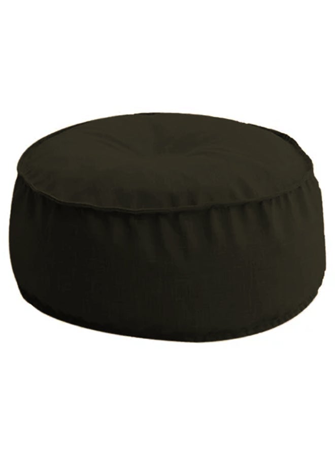 REGAL IN HOUSE - Round Decorative Linen Floor Cushion Linen Dark Brown 70x40cm - Image 1
