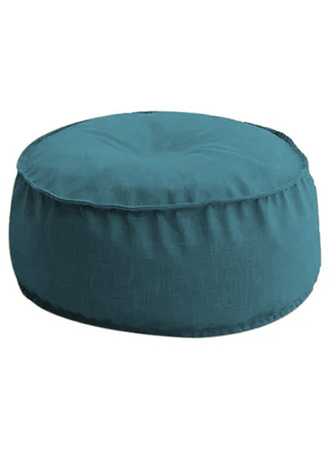 REGAL IN HOUSE - Round Decorative Linen Floor Cushion Linen Turquoise 70x25cm - Image 1