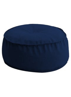 REGAL IN HOUSE Round Decorative Linen Floor Cushion Linen Dark Blue 70x40cm  - Image 3