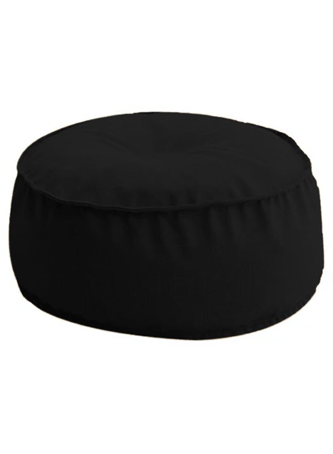 REGAL IN HOUSE - Round Decorative Linen Floor Cushion Linen Black 100x25cm - Image 1