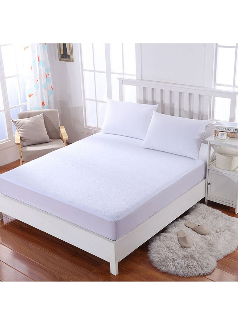 benefit Mattress Protector of Soft Cotton With Rubber Edges Waterproof Cotton Blend White 200x90cm - Image 1