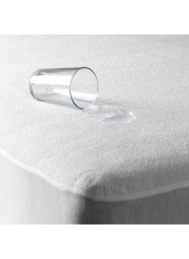 benefit Mattress Protector of Soft Cotton With Rubber Edges Waterproof Cotton Blend White 200x90cm - Image 2