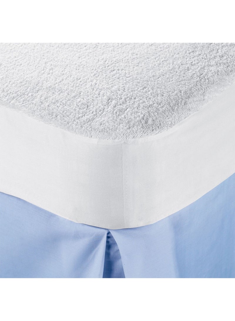 benefit Mattress Protector of Soft Cotton With Rubber Edges Waterproof Cotton Blend White 200x90cm - Image 3