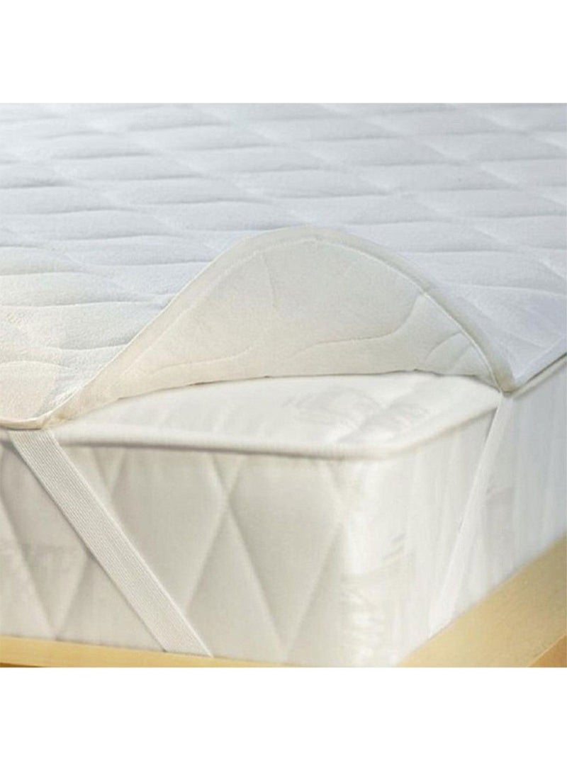 Mattress Protector of Microfiber With Rubber Edges Waterproof Cotton White 200x180cm