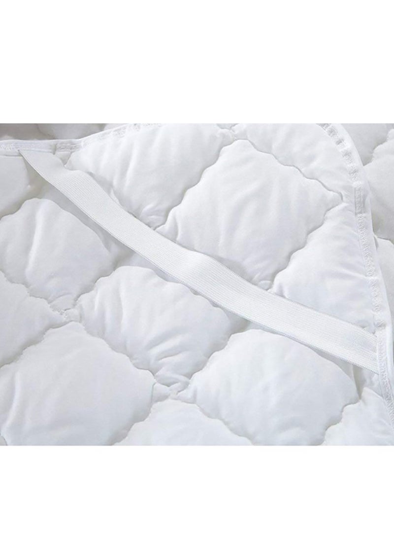 Mattress Protector of Microfiber With Rubber Edges Waterproof Cotton White 200x180cm