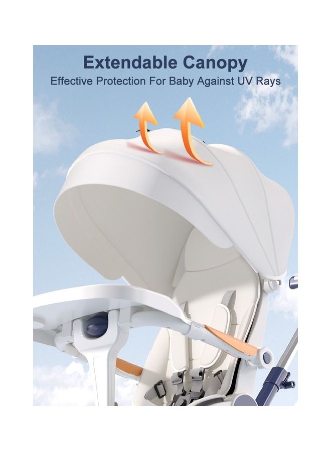 كيدل جسم قابل للطي والاستلقاء، عربة أطفال ذات مناظر طبيعية عالية ثنائية الاتجاه - Image 3