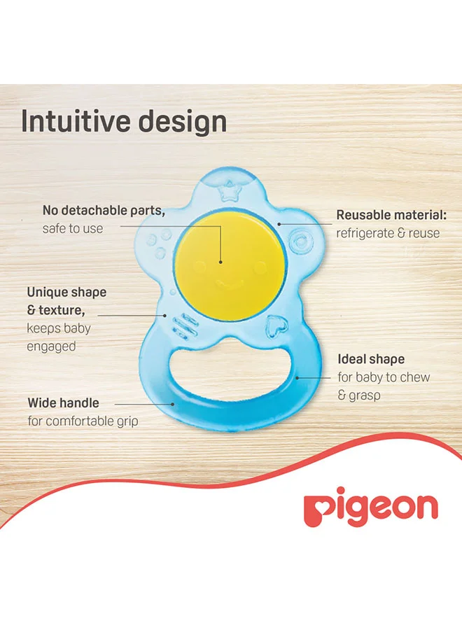 بيجون Cooling Teether for Babies, Easy-Grip Handle, Soothes Gums, Silicone, Blue - 4 Months+