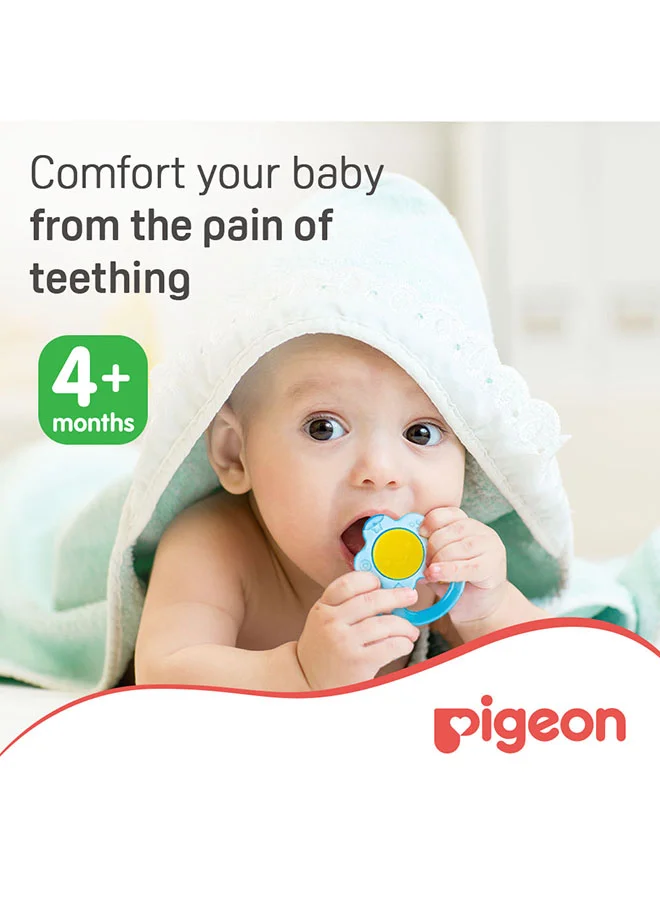 بيجون Cooling Teether for Babies, Easy-Grip Handle, Soothes Gums, Silicone, Blue - 4 Months+
