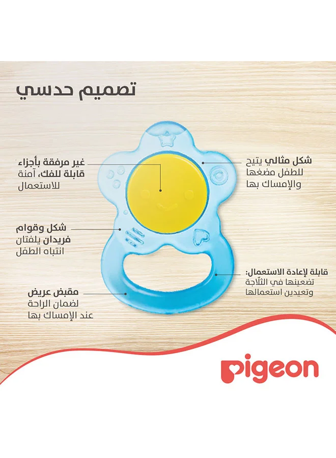 بيجون Cooling Teether for Babies, Easy-Grip Handle, Soothes Gums, Silicone, Blue - 4 Months+