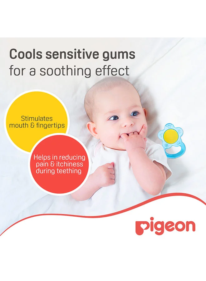 بيجون Cooling Teether for Babies, Easy-Grip Handle, Soothes Gums, Silicone, Blue - 4 Months+