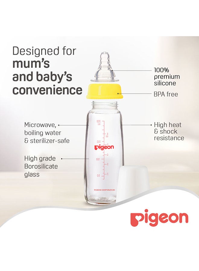 Peristaltic Glass Feeding Bottle, Assorted, 200ml
