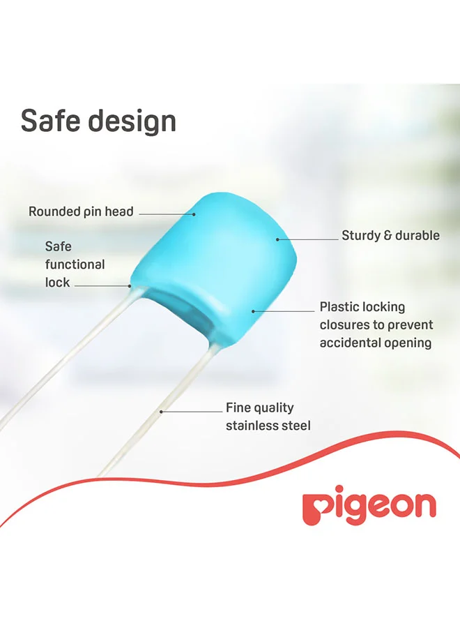 pigeon Safety Pins - Large 6 pieces Set Assorted