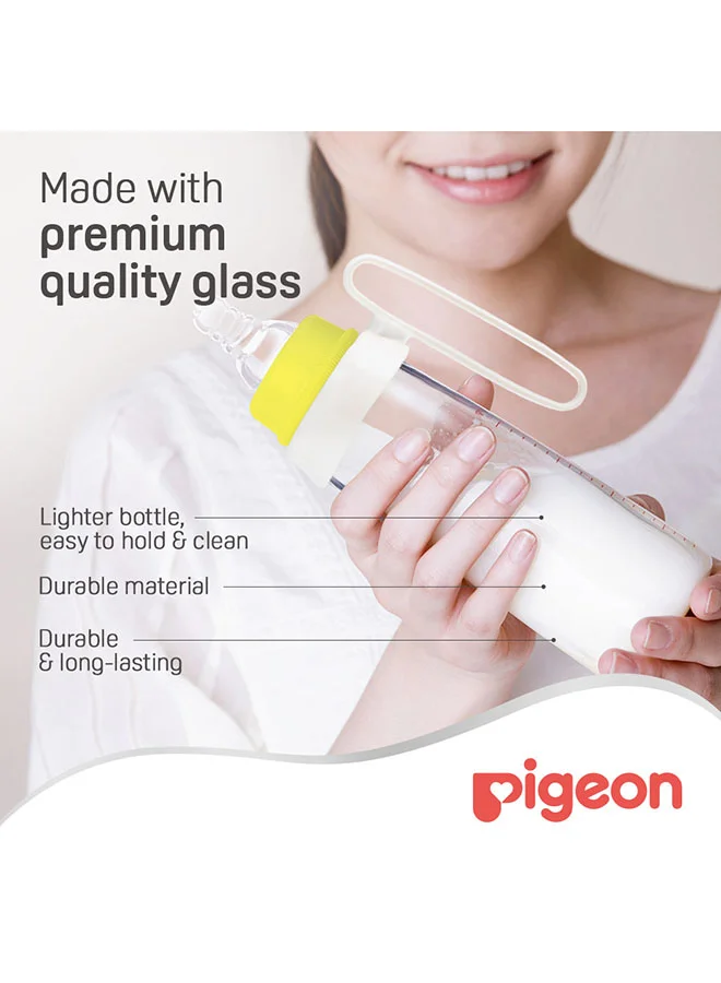 بيجون Baby Feeding Glass Bottle With Handle 240ml