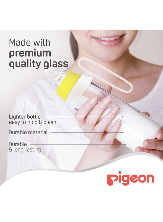 pigeon Baby Feeding Glass Bottle With Handle 240ml  - Image 5