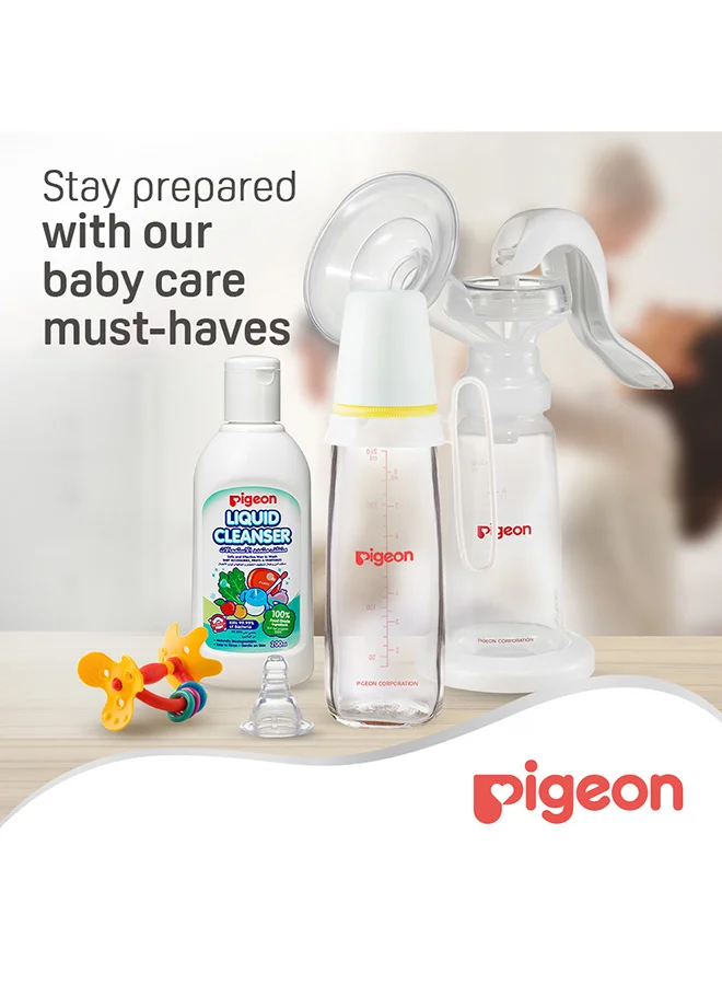 بيجون Baby Feeding Glass Bottle With Handle 240ml