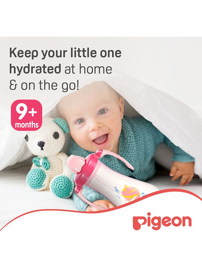 بيجون زجاجة رضاعة ذات سترو طويلة - 300 مل - وردي - Image 5